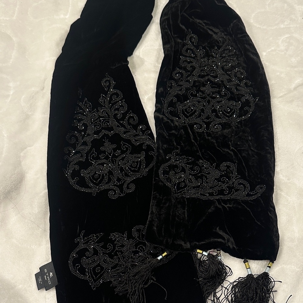Etro Black Velvet Fabric